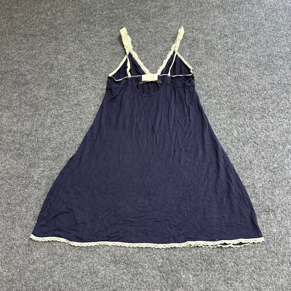 Honeydew Nightgown Womens Size L Navy Blue Lace Trim Rayon Blend Chemise Good